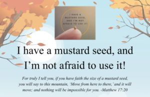 I have a mustard seed blog background with trees and blue sky.