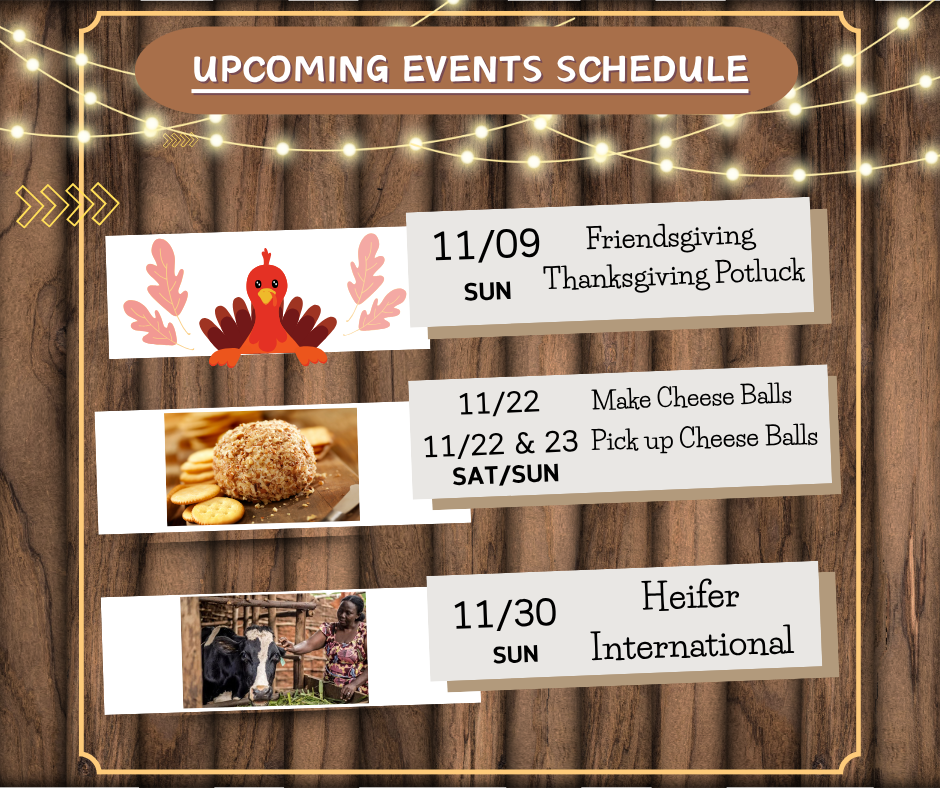Upcoming Events for November 2025.