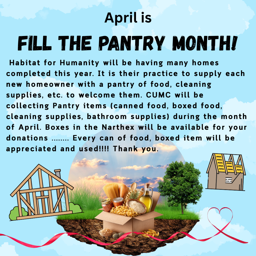April is fill the pantry month for Habitat For Humanity.