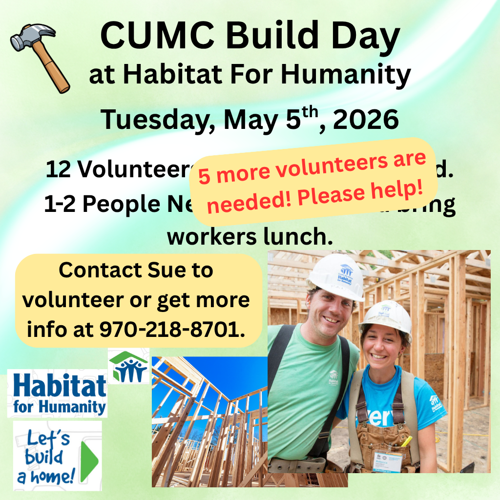 Christ United Methodist Church Build Day for Habitat for Humanity of Fort Collins.
