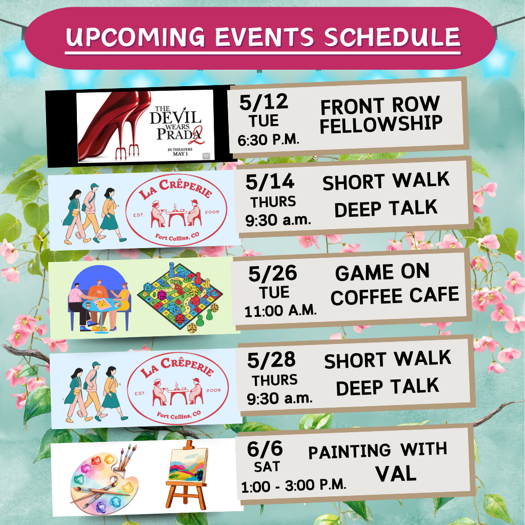 Upcoming Events at Christ United Methodist Church for May and June.